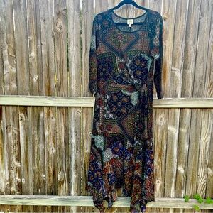 Anthropologie fig and flower Long Sleeve Dress Sz xl